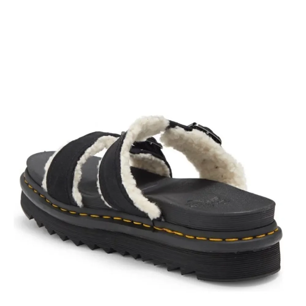 Dr. Martens Myles Faux Fur Platform Sandal (Unisex), Black, Size 13, NWT‎